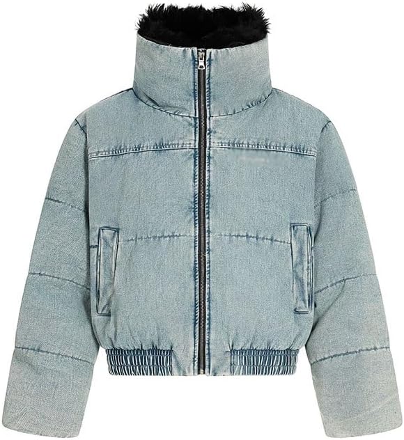 Thick Warm Short Cotton Padded Jacket with Detachable Collar for Winter