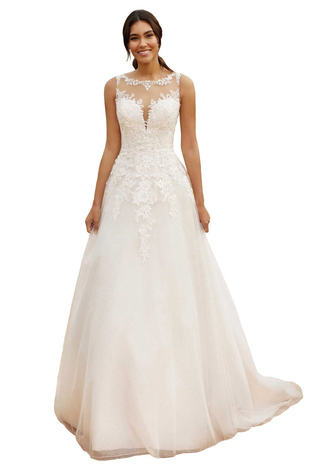 Beach Wedding Dresses for Bride 2022 Long Sleeve Lace Boho Bridal Gowns for Women WDW001