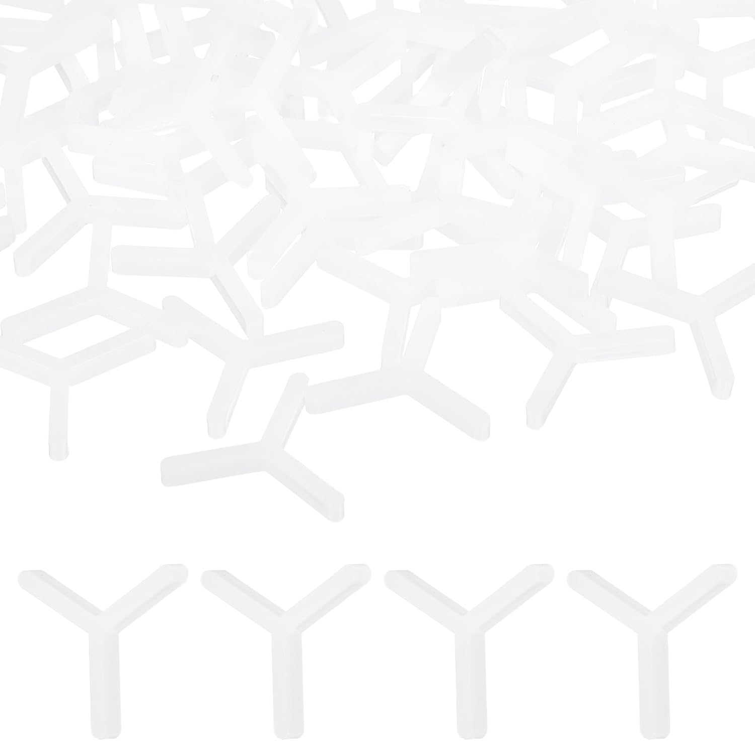 PATIKIL 1/12" (2mm) Y Type Tile Spacers, 300 Pcs Suit 1.5 mm Plastic Floor Wall Hexagonal Tile Spacers for Floor Wall Spacing Paving Tiling Installation Leveling Laying Tools, White