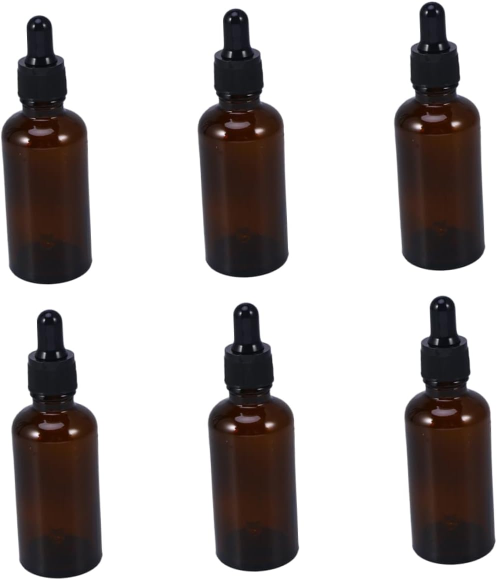 6PCS Glass Dropper Bottles Leakproof Design Refillable Essential Oil and Perfume Subpackaging Compact Size for Travel and DIY Projects