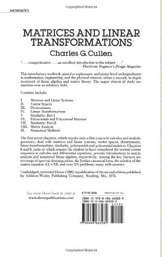 Matrices and Linear Transformations: Second Edition