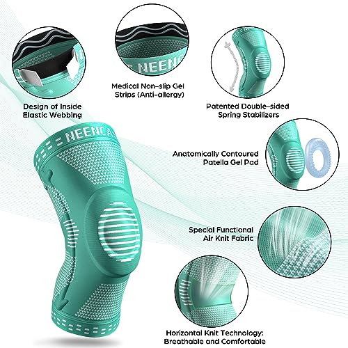 Image of NEENCA Professional Knee Brace, Compression Knee Sleeve with Patella Gel Pad & Side Stabilizers, Knee Support Bandage for Pain Relief, Medical Knee Pad for Running, Workout, Arthritis, Joint Recovery
