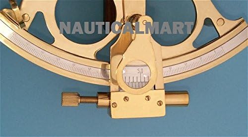 Antique Reproduction Vernier Readout Serialized British Captain's Brass Sextant by Nauticalmart