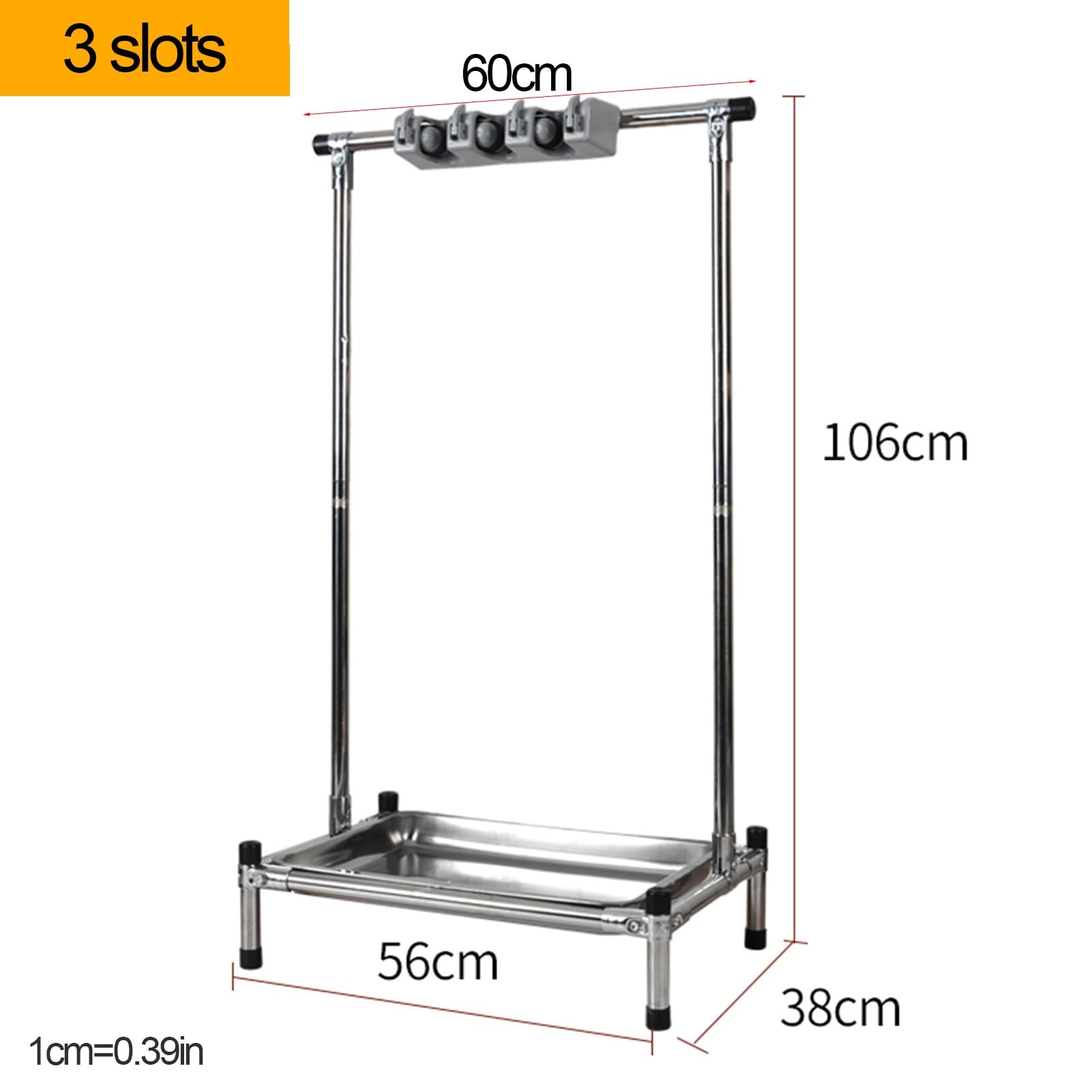 Soporte Comercial para escobas y trapeadores, Soporte para Piso con Soporte para Paraguas, gabinete para Suministros de Limpieza de 3 Ranuras, Estante de pie Duradero, 56 x 38 x 10