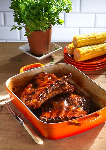 Image of Le Creuset Enameled Cast Iron Rectangular Roaster, 5.25 qt., Flame