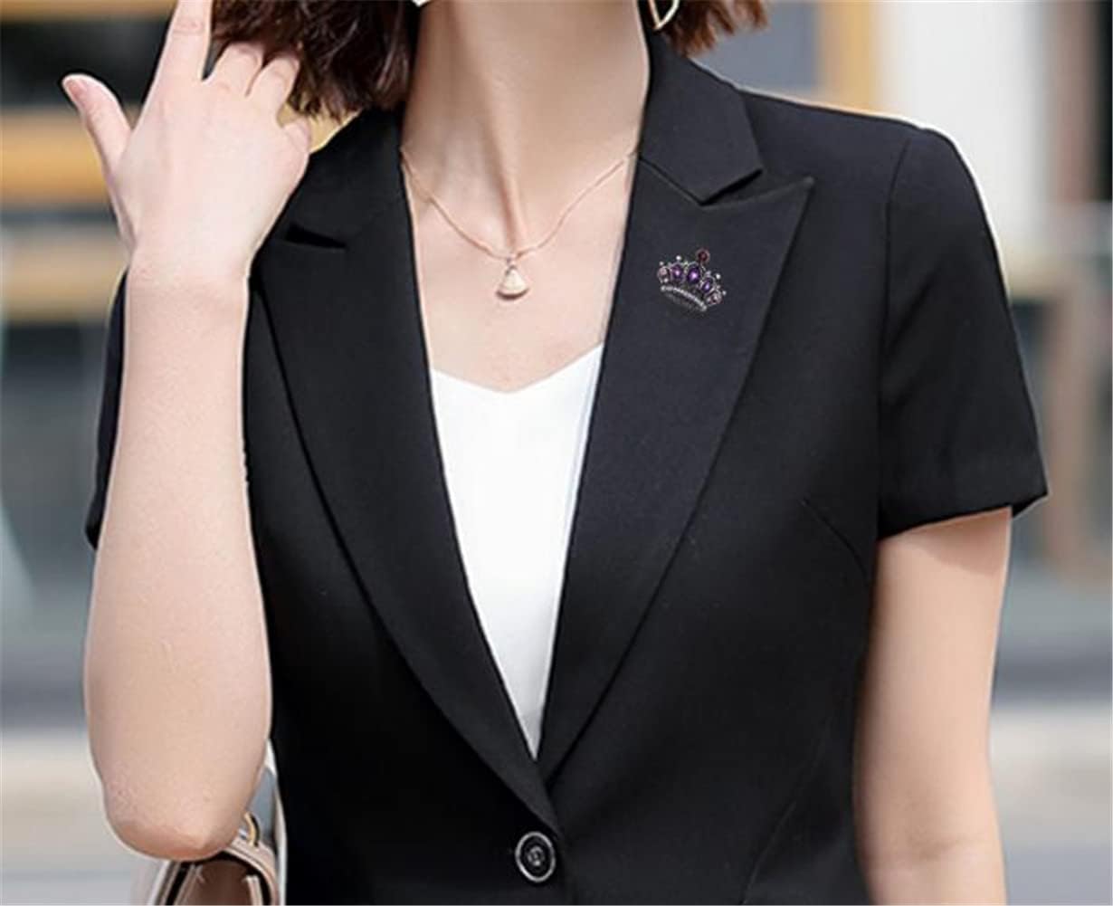 Rhinestone Crown Pin Brooch Women Pin Brooches Purple and Red Crown Lapel Pin Charm Jewelry Clothing Wear Accessori Fashion Couple Gifts - Image 3