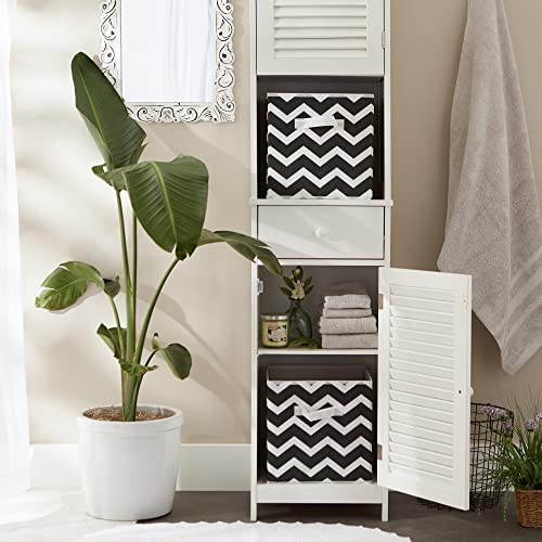 Dii Non Woven Polyester Storage Bin, Chevron, Black, Small Set Of 2 #TOP3