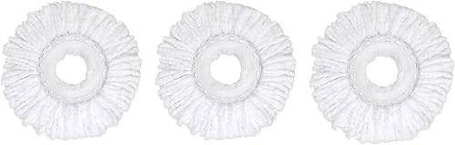 Paquete de 3 cabezales de repuesto de trapeador giratorio para cubo de trapeador giratorio de 360 grados con sistemas de juego de escurridor,