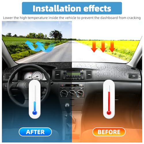Image of Dash Cover Mat for Toyota Corolla 2003 2004 2005 2006 2007 2008 Non-Slip Dashboard Cover Mat Sunshade UV Rays Protector Interior Accessories