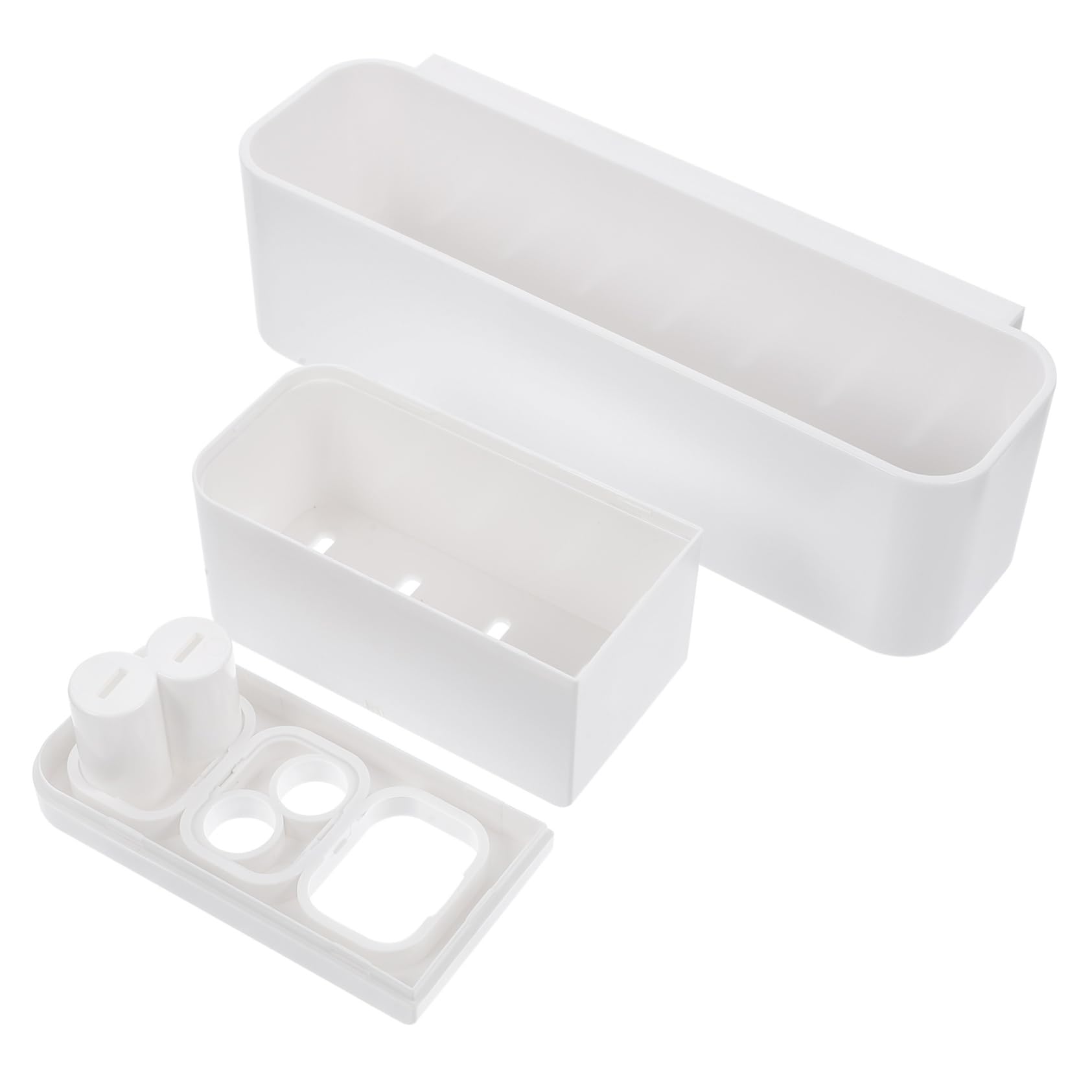 STOBAZA 3 Piezas Soporte de Cepillos de Eléctricos Pared Organizador Drenaje y Adhesivo Fuerte Almacenamiento para Cepillos Pasta y Accesorios Práctico y Duradero