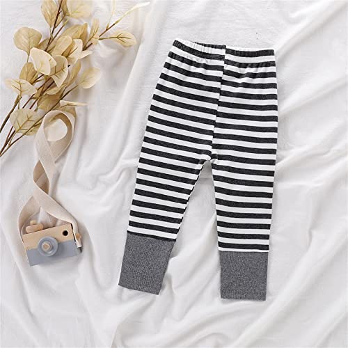 Infant Newborn Baby Boys Girls Striped Leggings Patchwork Pants Trousers Soft Cotton Knit Pants3