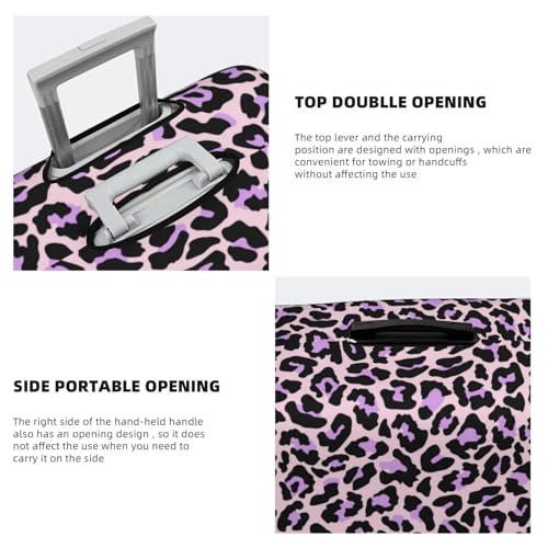 Exotic Leopard pink purple Travel Luggage Covers - Elasticity Suitcase Covers Protector for Luggage 18-32 Inch4