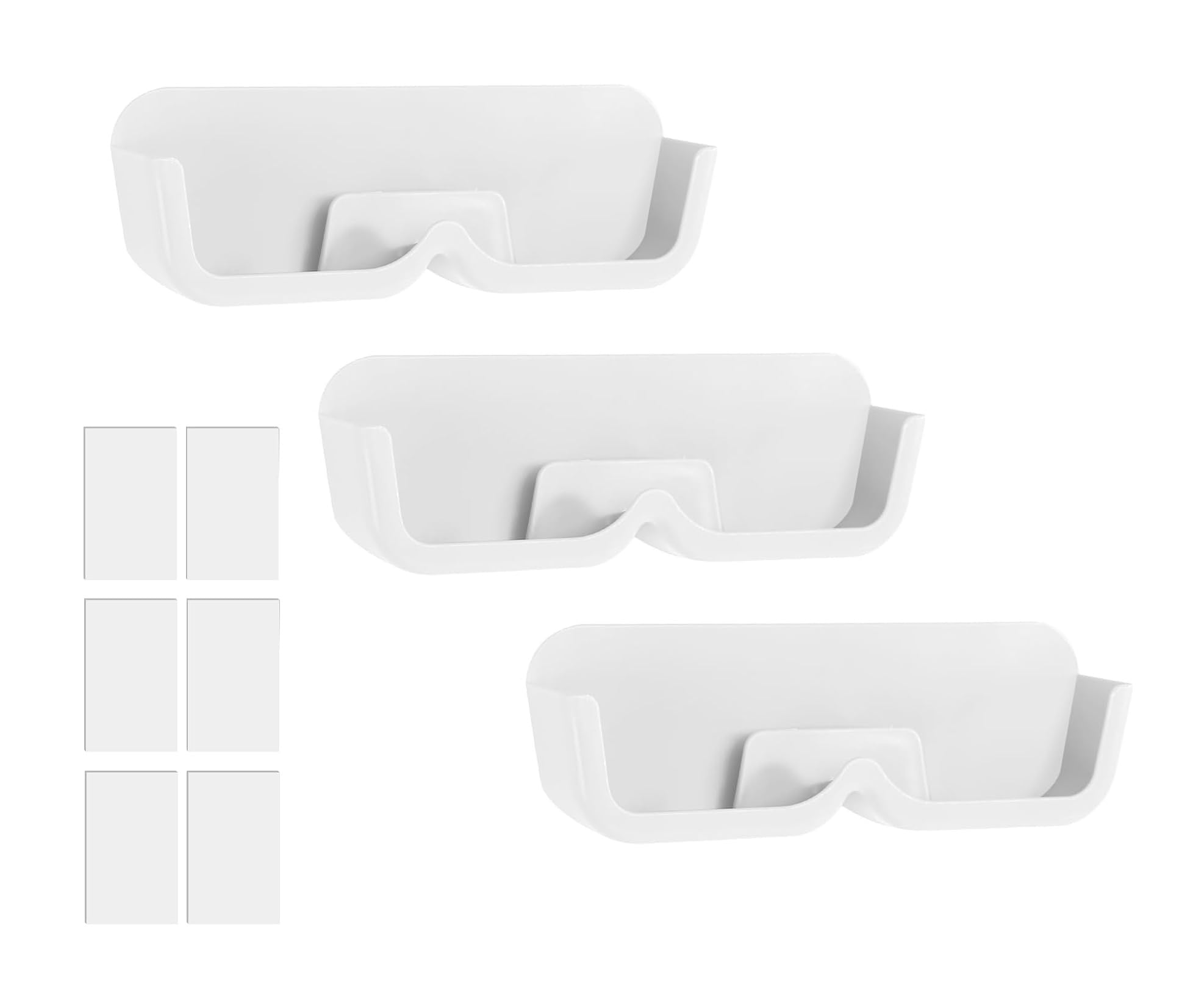 AUGEN Glasses Rack, Pack of 3 Glasses Holder Wall Glasses Storage 172 mm x 53 mm x 32 mm Organiser Wall Mounted for Hanging Glasses Sunglasses-image-31