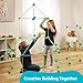 130 Piece Glow in The Dark Fort Building Kit - Indoor Play Engineering Set with Connecting Sticks & Balls - Creative STEM Building Toys