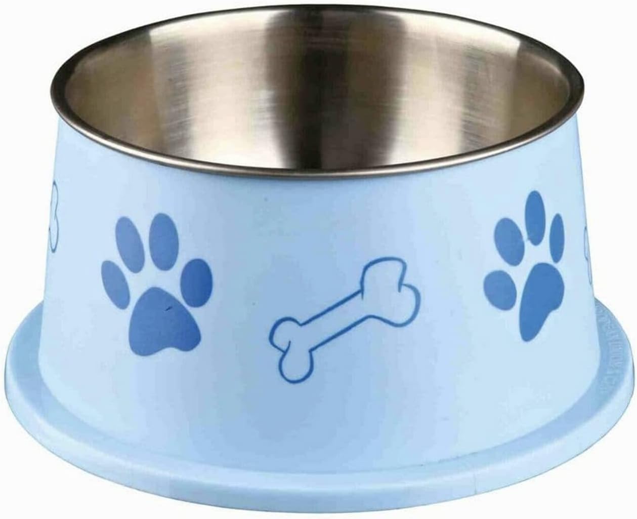 (Blue) Trixie Long Ear  Bowl  For  Spaniel  Type Dog  Food  Or Water Stainless Steel non-slip