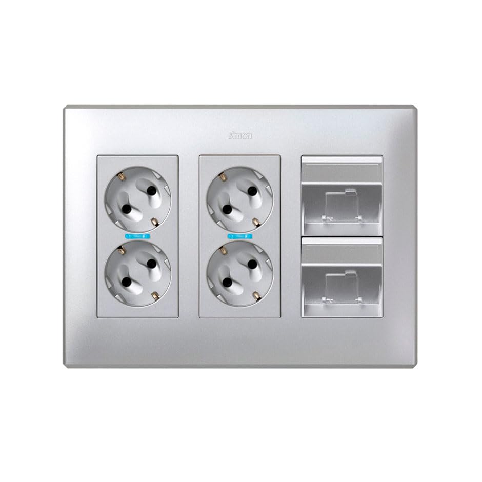 Simon 50001081-033 placa de pared y cubierta de interruptor de aluminio 3