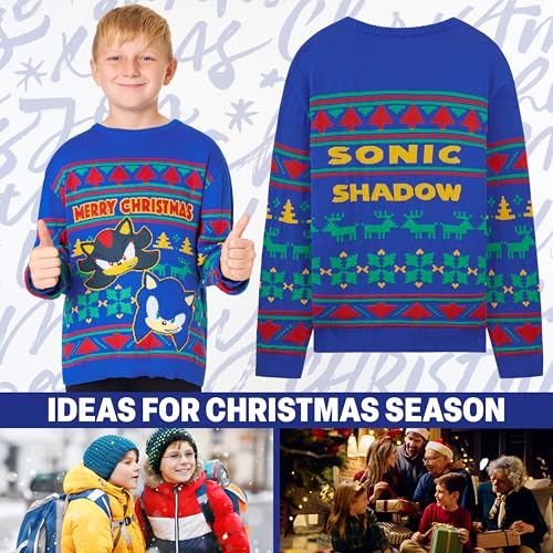 Pull de Noël tricoté Sonic vêtement garçon aux finitions soignées - 2