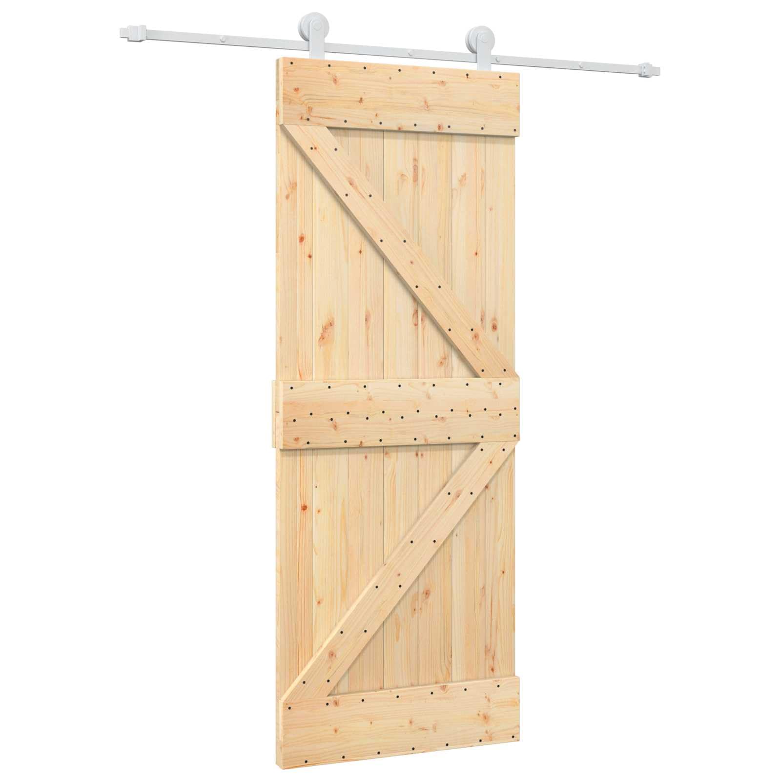 vidaXL Puerta Corredera 80 x 210 cm Madera de Pino Maciza