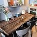 Live Edge Dining Table, Live Edge Table Top, Solid Wood Dining Tables, Rectangle Wood Slab Industrial, Wooden Tables Top & Metal Base, Long Dining Room for 2,4,6,8 (63