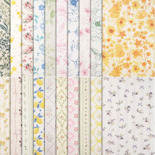 BESARME 60 Sheets Scrapbook Paper 5.58.3in Double Sided Floral Craft Paper for DIY Scrapbook