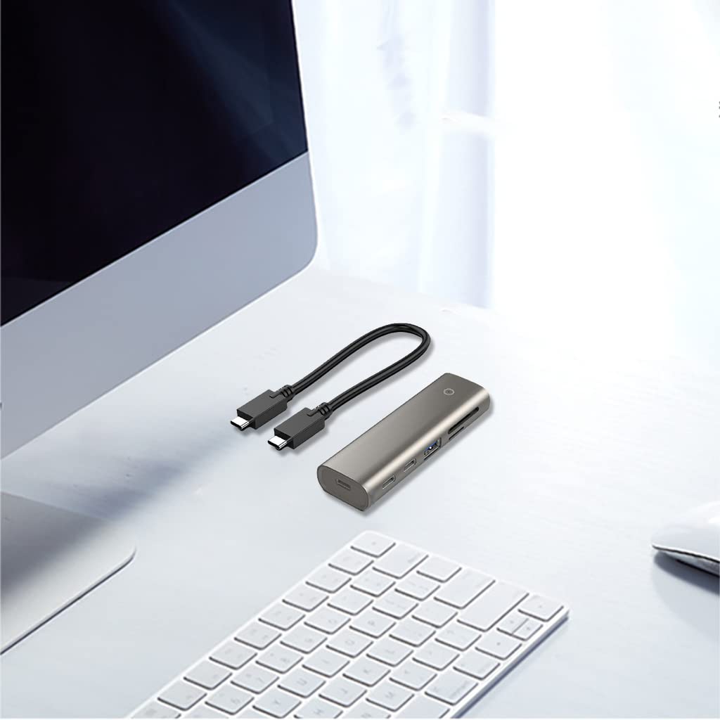 Adattatore USB C in lega di alluminio USB C Splitter a 6 porte 1 A 5 Adattatore multi-porta USB 3.1 Gen 2 per Notebook Desktop
