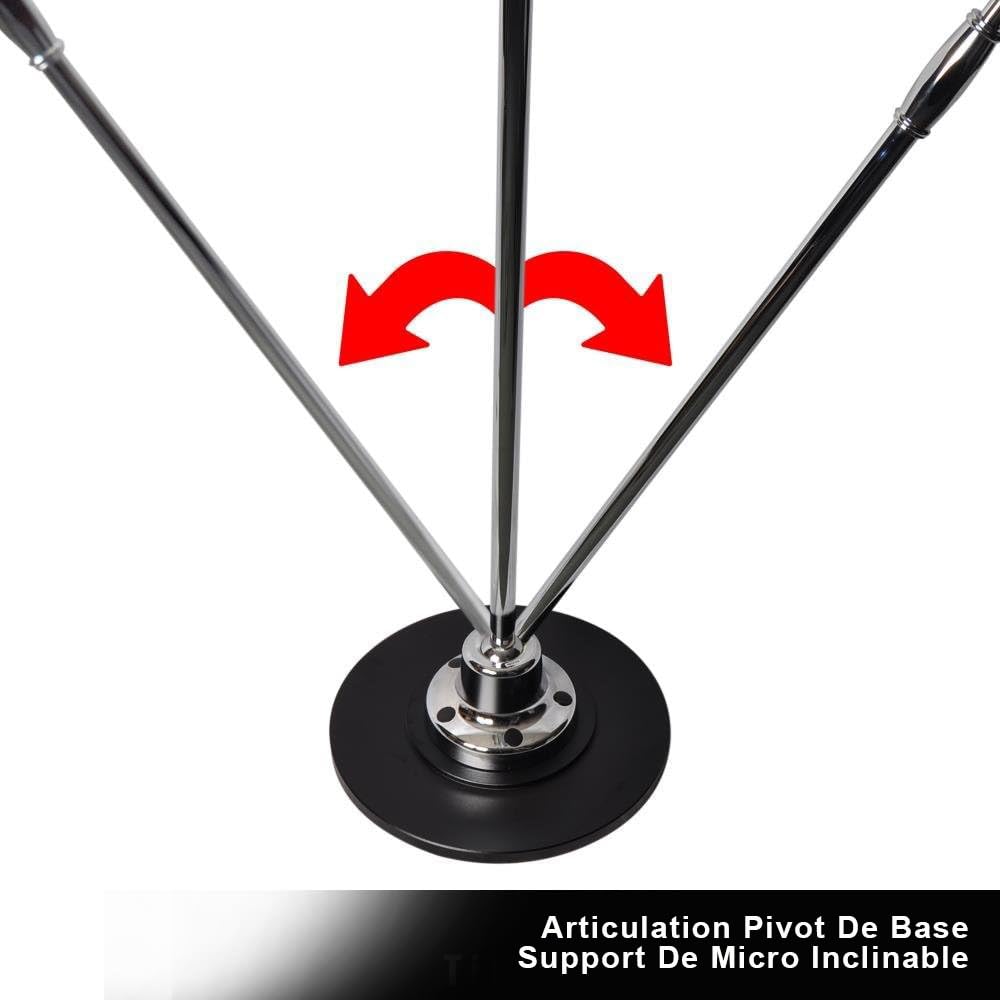Pyle Micro- Microphone Rétro et Support Swing - Microphone Dynamique Unidirectionnel Professionnel Vintage Classique avec Pied Micro Réglable - Câble XLR pour Utilisation sur Scène/Studio- Argent