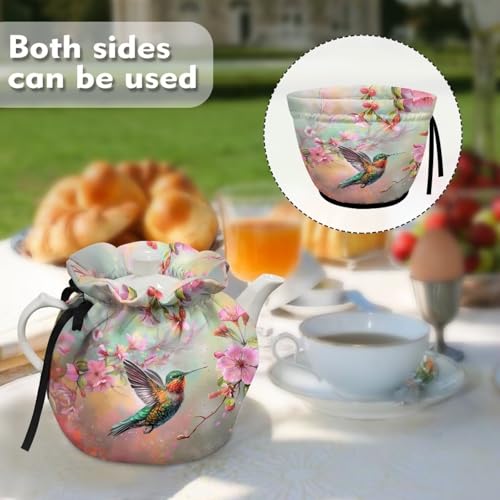 Image of Hummingbird Tea Cosy Breakfast Warmer Kitchen Teapot Dust Cover Insulation and Keep Warm Fabric Teapot Cover Home Kitchen Table Decorative Accessories