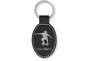 Personalized Engraved Skateboard Keychain