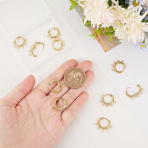 UNICRAFTALE 5 Pair Golden Stainless Steel Hoop Earring Findings 10 Gauge Earrings with 5 Horizontal Loops DIY Tassel Earring Accessories Metal Hoop Earring Components for Jewlery Making - Image 4