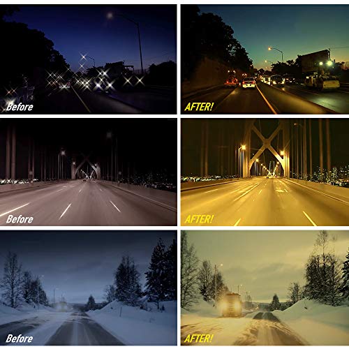 OTRIEK Night Vision Glasses for Driving, Yellow Wrap-Around Sunglasses, Anti-Glare Night Driving Glasses for Women, HD Polarized Lenses, Medium3