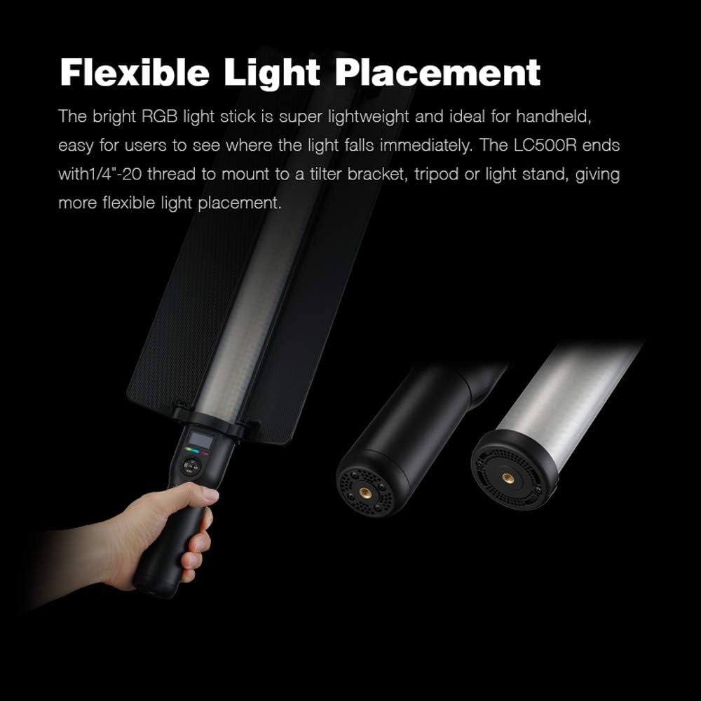 Discount 70% Godox LC500R RGB LED Light Stick, 2500K-8500K Adjustable, 360° Full Color, 14 FX Lighting Effects, CRI 96 TLC I98 Accurate Color, 0-100% Dimmable, Creative Music Mode Special Godox LC500R RGB LED Light Stick, 2500K-8500K Adjustable, 360° Full Color, 14 FX Lighting Effects, CRI 96 TLC I98 Accurate Color, 0-100% Dimmable, Creative Music Mode