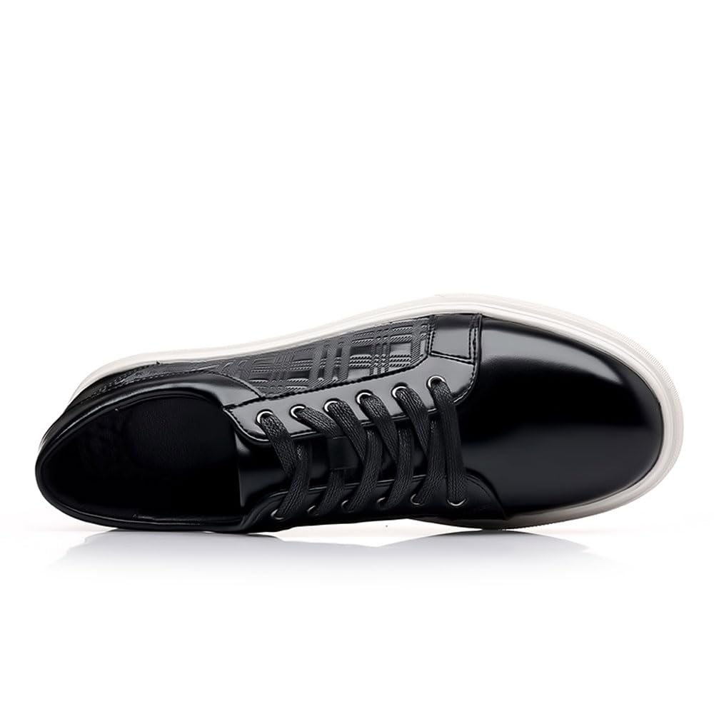 MANLADUO Zapatillas de deporte para hombre, informales, estampadas, con diseño de cordones, versátiles y de caña baja para estudiantes