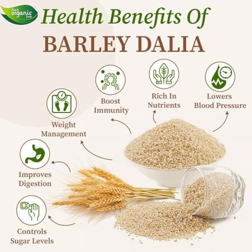Image of Pearl Organic Fresh Pearl Barley Dalia (1 Kg) Jau Daliya | Pearl Daliya Millet High-Fiber & Protein-Rich Cracked Barley | Easy to Cook & Digest | Ideal for Weight Loss, Porridge, Upma, Khichdi, Healthy Breakfast Cereal