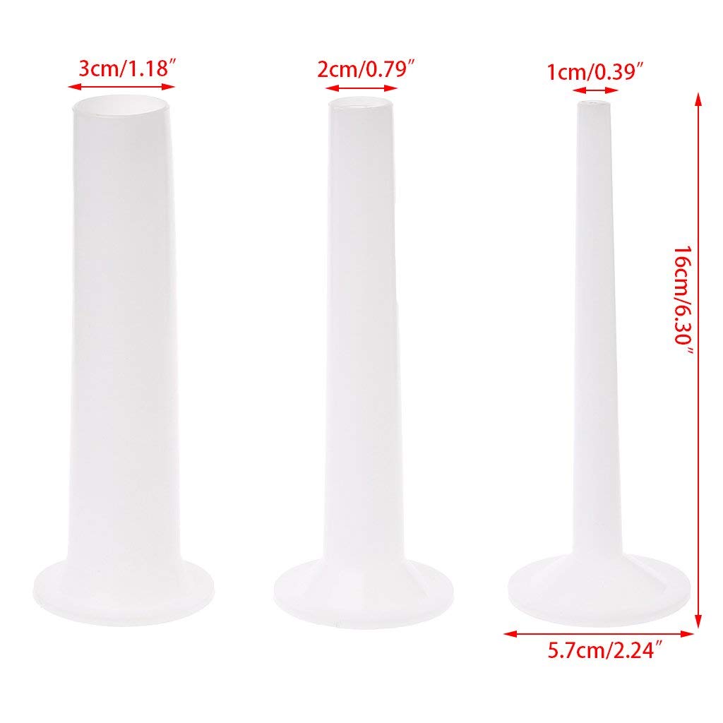 Set 3 Tubi Per Riempimento Salsicce In Plastica Per Tritacarne - Diametri 1 Cm, 2 Cm, 3 Cm - Lunghi 16 Cm, Per Salsicce Fatte In Casa
