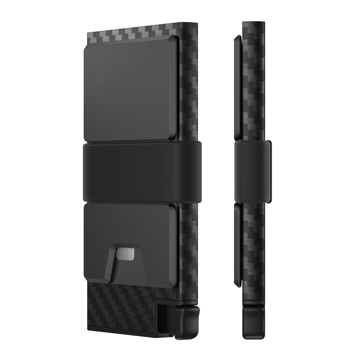 Slim Carbon Fiber Wallet for Men - Minimalist RFID Blocking Card Holder | Modern Design with Push Button for Easy Access | Thin & Stylish Men’s Wallet