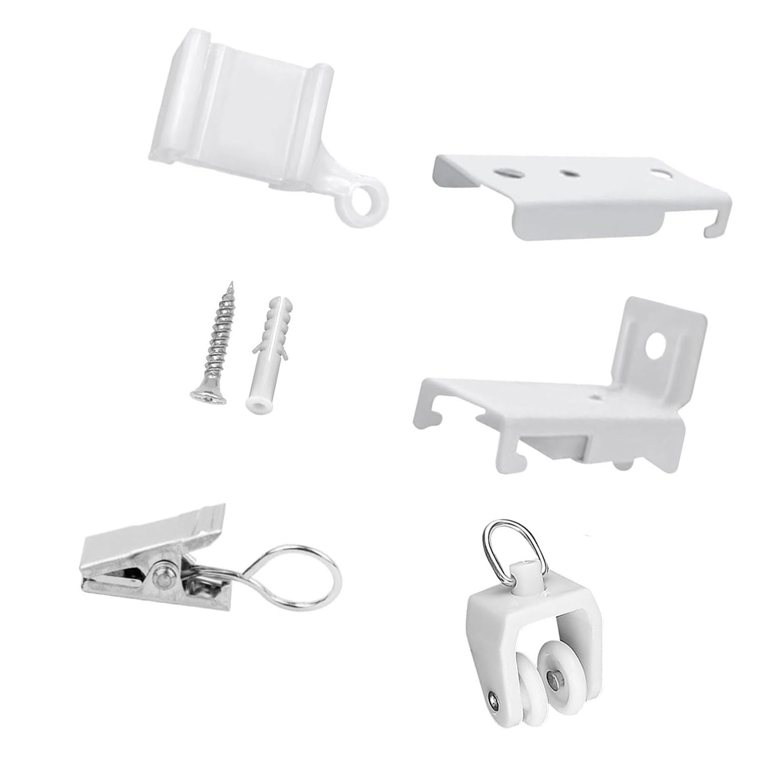 Msioytog White Ceiling Curtain Track Accessories Flexible Mounting Hardware Bendable Rails Room Divider Curtain Track Rails Accessories
