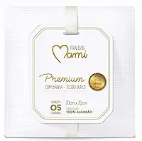 Fralda Premium Mami C/ Bainha para Bebê 70cm X 70cm Contém 05 Un