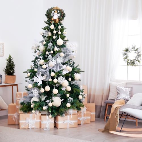 CristBest 24-Pack Christmas Tree Picks Ornaments, Artificial Glitter Berry Stem Glittery Twigs Ornaments for Christmas Tree Decorations, Small Vase, Holiday, Wedding, Party Decorations (White) - image 6