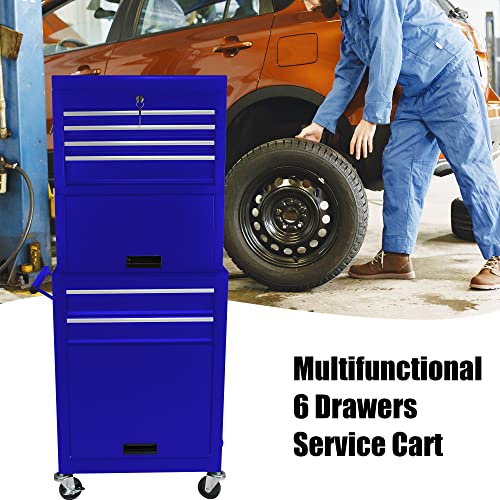 Suppneed High Capacity Rolling Tool Chest With Wheels And Drawers, 6-Drawer Tool Storage Cabinet (Blue) #TOP7