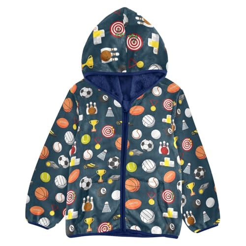Image of Boys Fleece Jacket Hooded Autumn Winter Long Sleeve Thick Warm Outerwear;3-10 Years Kids Cute Fuzzy Jacket