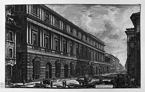 Lienzo cuadro sobre lienzo Veduta Del Palazzo Vidoni Piranesi decoracion hogar salon 60x90