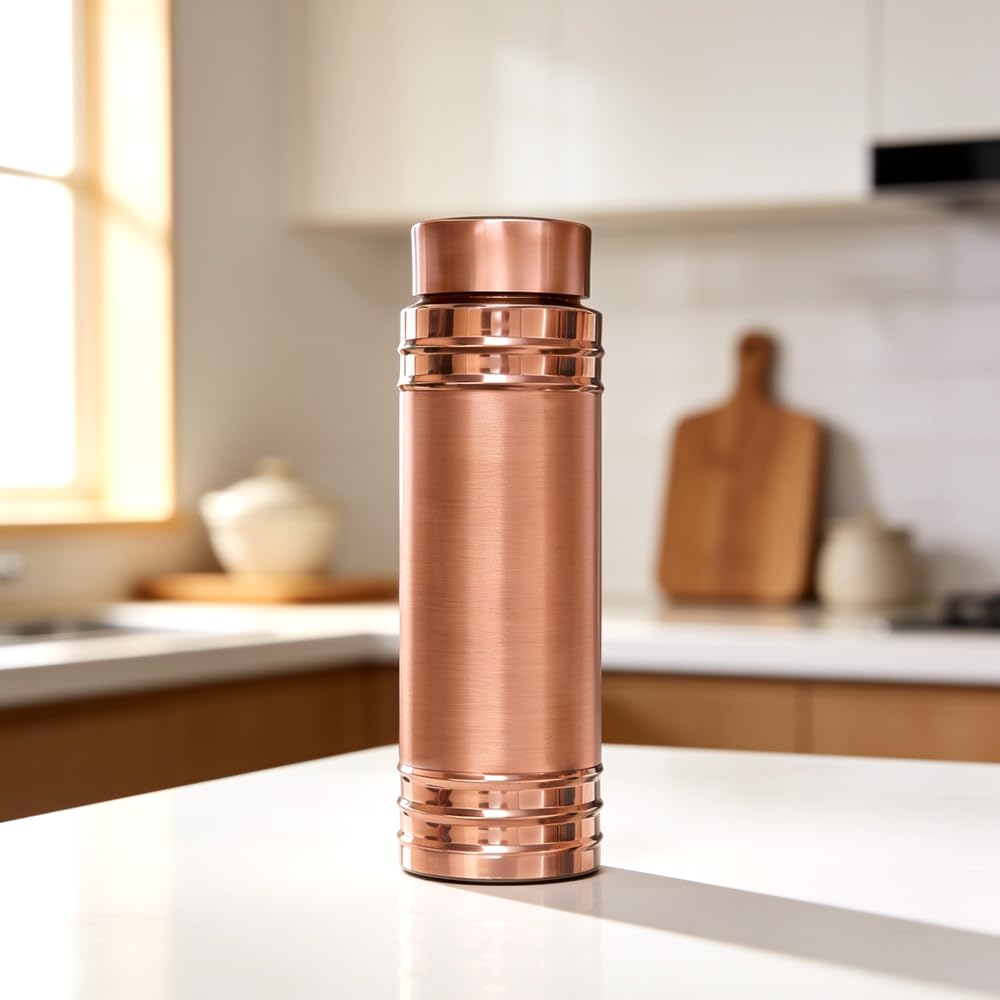 INDDIORA Pure Copper Water Bottle 500 ml | Copper Drinking Bottle | Leak Proof | BPA Free | Reusable Bottle for Home, Office, Gym & Travel-image-22