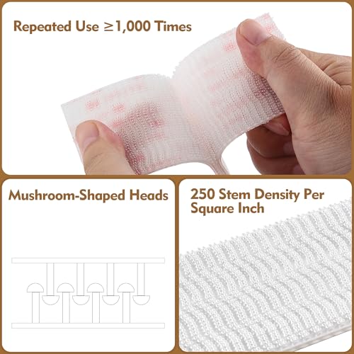 Image of 3M Dual Lock SJ3560 2 inch x 4 inch 6 PCS Clear Reclosable Fastener Heavy Duty | Interlocking Tape Mushroom Shaped Sticky Hook Lock Mounting Tape for EZ Pass Holder Indoor Outdoor Use