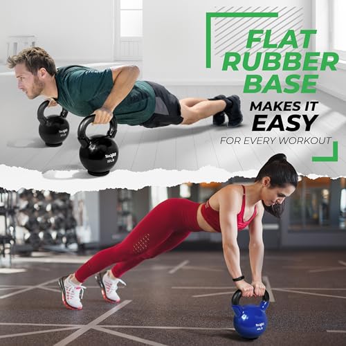 Image of Yes4All Kettlebells Rubber Base, Kettlebell Set for Women, Strength Training Kettlebells Weights (10-65 lbs)