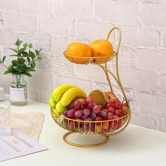 Next In Crafts Stainless Steel 2 -Tier Countertop Fruit & Vegetable Basket And Organizer For Dining Table/Kitchen (Gold), 2 kilogram (B0BZDT2QRN) Amazon Price History, Amazon Price Tracker