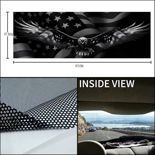 Image of Rear Window Decals for Trucks - 65x17.3 in Back Window Decals Fit Most Pickup Trucks SUV, Vinyl American Flag Back Window Decal Truck Rear Window Graphics for Personalized Decoration
