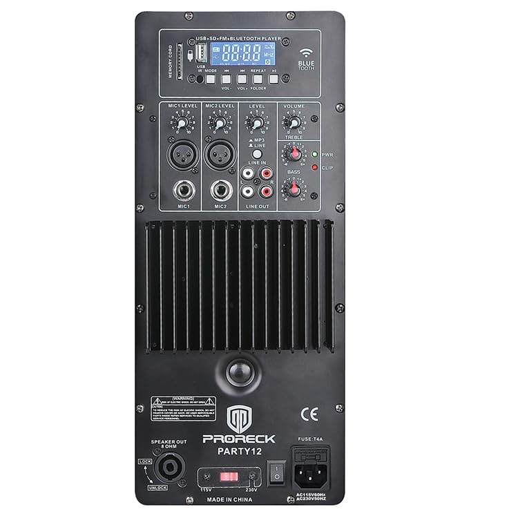 Melltimbro 1000 Watts 12-Inch Powered PA Speaker System with Bluetooth/USB Drive Read Function/SD Card Reader/FM Radio/Remote Control/Speaker Stand