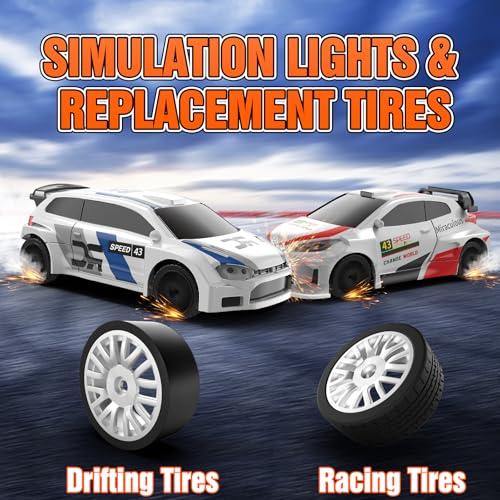 Image of RC Drift car, 1 /43 Mini Rc Drift car with Gyroscope, 2.4GHz Full Proportional Remote control Cars, 4WD High Speed Racing with Lights, Racing Tires, Model Cars Gift for Adults, Kids, Boys, Girls