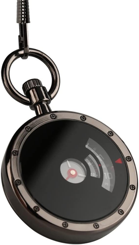 ビンテージブラック中空スモールセンスダイヤル移動クォーツポケットウォッチペンダントチェーンポケットウォッチ (Color : A,