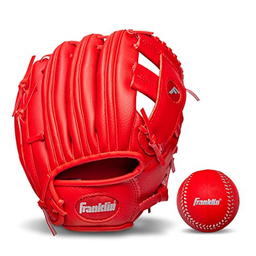 Image of Franklin Sports Kids Baseball Gloves - RTP Youth Teeball Glove + Ball Set - Boys + Girls Teeball Mitt Set - Kids + Toddlers - 9.5 inch